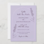 シンプルエレガントラベンダー開花結婚ズ 招待状 (正面)