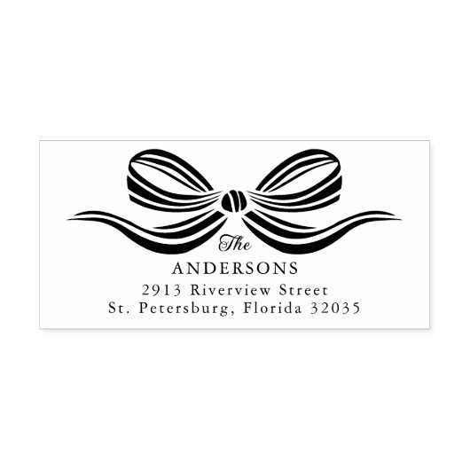 シンプルエレガントリボンボーウッドアートスタンプ ラバースタンプ (インプリント)