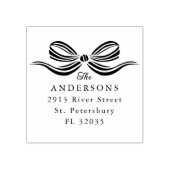 シンプルエレガントリボンボーウッドアートスタンプ ラバースタンプ (インプリント)