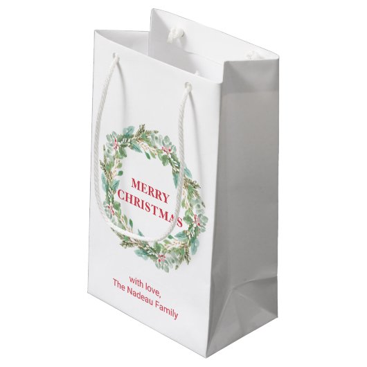 シンプルエレガントリースモダンクリスマス スモールペーパーバッグ (裏面アングル)