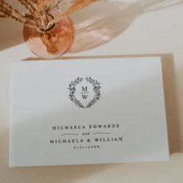 シンプルエレガントリースモノグラム結婚ス ゲストブック