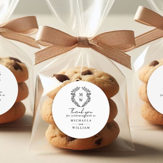 シンプルエレガントリース結婚式の引き出物 ラウンドシール