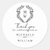 シンプルエレガントリース結婚式の引き出物 ラウンドシール (正面)