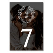 シンプルエレガントリース2 – フォト文字オーバーレイ結婚ス テーブルナンバー (裏面)