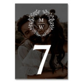 シンプルエレガントリース2 – フォト文字オーバーレイ結婚ス テーブルナンバー (正面)