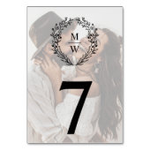 シンプルエレガントリース2 – フォト文字オーバーレイ結婚ス テーブルナンバー (裏面)