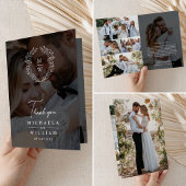 シンプルエレガントリース7 – フォト文字オーバーレイ結婚ス サンキューカード