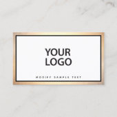 シンプルエレガントロゴの追加金ゴールド縁ど 名刺 (正面)