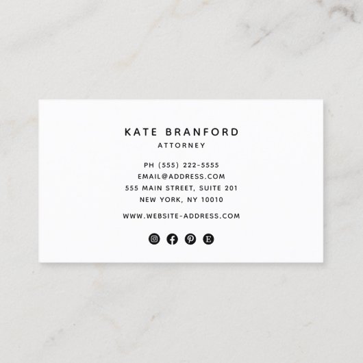 シンプルエレガントロゴの追加金ゴールド縁ど 名刺 (裏面)