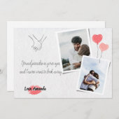 シンプルエレガントロマンチックなバレンタインデーの写真カード シーズンカード (正面/裏面)