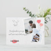 シンプルエレガントロマンチックなバレンタインデーの写真カード シーズンカード (スタンド正面)