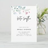 シンプルエレガントワイルドフラワーブライダルシャワー 招待状 (スタンド正面)