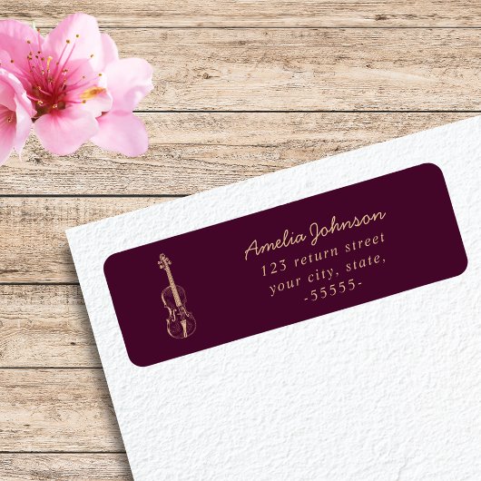 シンプルエレガントヴァイオリンヴィオラブルゴーニュモダン ラベル