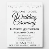 シンプルエレガントヴィンテージの結婚歓迎 フォトプラーク (正面)