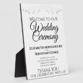 シンプルエレガントヴィンテージの結婚歓迎 フォトプラーク (側面)