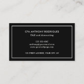 シンプルエレガント会計士ホワイト名刺 名刺 (裏面)