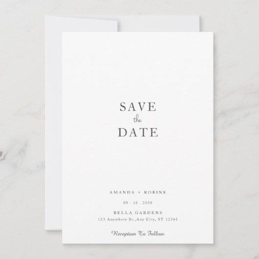 シンプルエレガント保存 招待状 (正面)