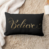 シンプルエレガント信じ金ゴールドブラック ランバークッション (ブランケット)