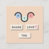 シンプルエレガント共有愛の紹介カー素朴ド 紹介カード (正面)