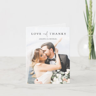 シンプルエレガント写真あり結婚がとう サンキューカード