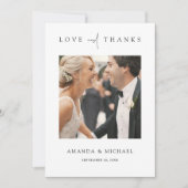 シンプルエレガント写真あり結婚がとう サンキューカード (正面)