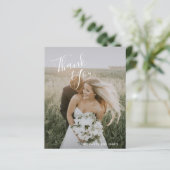 シンプルエレガント写真の結婚サンキューカード (スタンド正面)