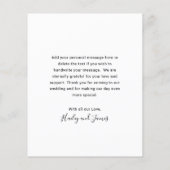 シンプルエレガント写真の結婚サンキューカード (裏面)