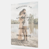 シンプルエレガント写真の結婚歓迎 アクリルサイン (傾斜)