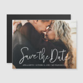 シンプルエレガント写真カスタム結婚式の日付を保存 マグネット招待状 (正面/裏面)