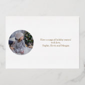 シンプルエレガント写真カスタム、メリークリスマス実在 箔シーズンカード (裏面)