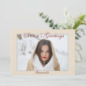 シンプルエレガント写真クリスマスカード シーズンカード (スタンド正面)