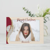 シンプルエレガント写真クリスマスカード シーズンカード (スタンド正面)