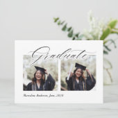 シンプルエレガント写真コラージュ卒業カード シーズンカード (スタンド正面)