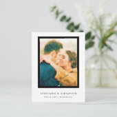 シンプルエレガント写真セーブ・ザ・デート案内 ポストカード (スタンド正面)