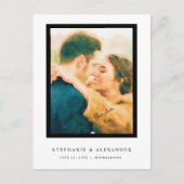 シンプルエレガント写真セーブ・ザ・デート案内 ポストカード (正面)