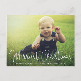 シンプルエレガント写真モダンクリスマス シーズンポストカード