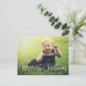 シンプルエレガント写真モダンクリスマス シーズンポストカード (スタンド正面)