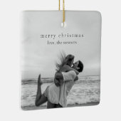 シンプルエレガント写真モダンクリスマス セラミックオーナメント (右)