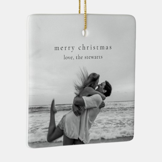 シンプルエレガント写真モダンクリスマス セラミックオーナメント (右)