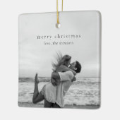 シンプルエレガント写真モダンクリスマス セラミックオーナメント (左)