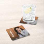 シンプルエレガント写真モダン卒業 スクエアペーパーコースター (インサイチュ)