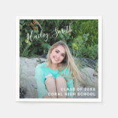 シンプルエレガント写真モダン卒業 スタンダードカクテルナプキン (正面)