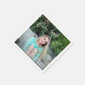 シンプルエレガント写真モダン卒業 スタンダードカクテルナプキン (角)