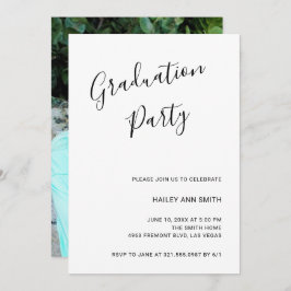 シンプルエレガント写真モダン卒業 招待状