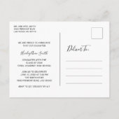 シンプルエレガント写真モダン卒業 案内ポストカード (裏面)