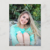 シンプルエレガント写真モダン卒業 案内ポストカード (正面)