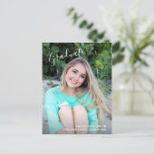 シンプルエレガント写真モダン卒業 案内ポストカード (スタンド正面)