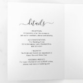 シンプルエレガント写真モダン結婚の 三つ折り招待状 (内部最初)