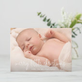 シンプルエレガント写真休日の誕生発表 シーズンカード (スタンド正面)