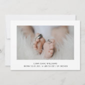 シンプルエレガント写真休日の誕生発表 シーズンカード (裏面)